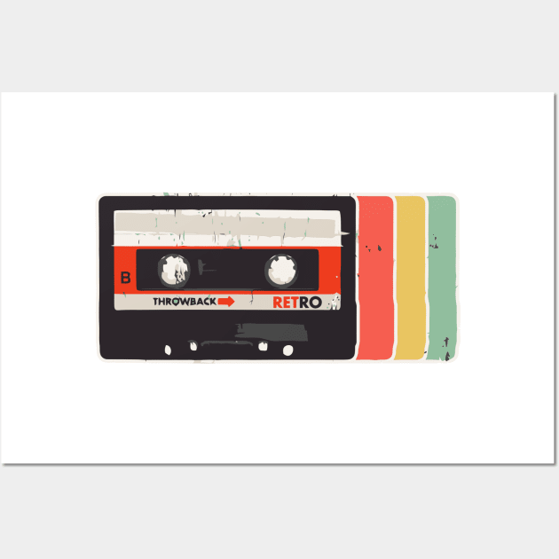 Vintage Retro Mixtape Cassette Wall Art by tanambos